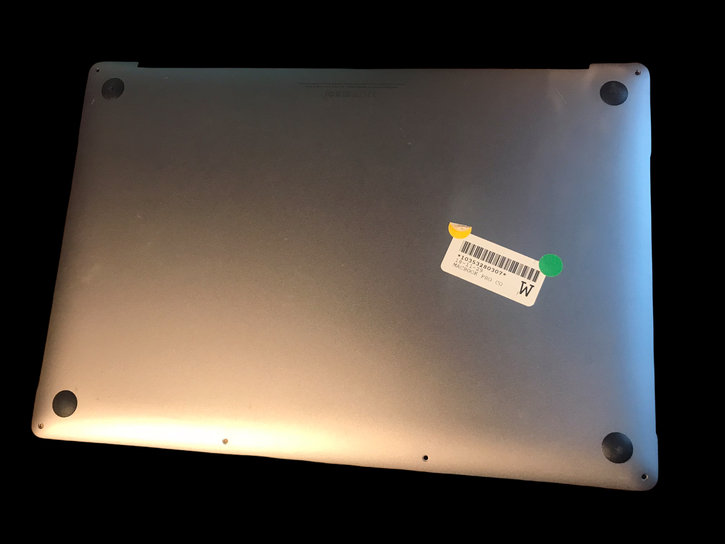 Used Late 2016 Space Gray Lower Bottom Case Plate - 15" MacBook Pro A1707