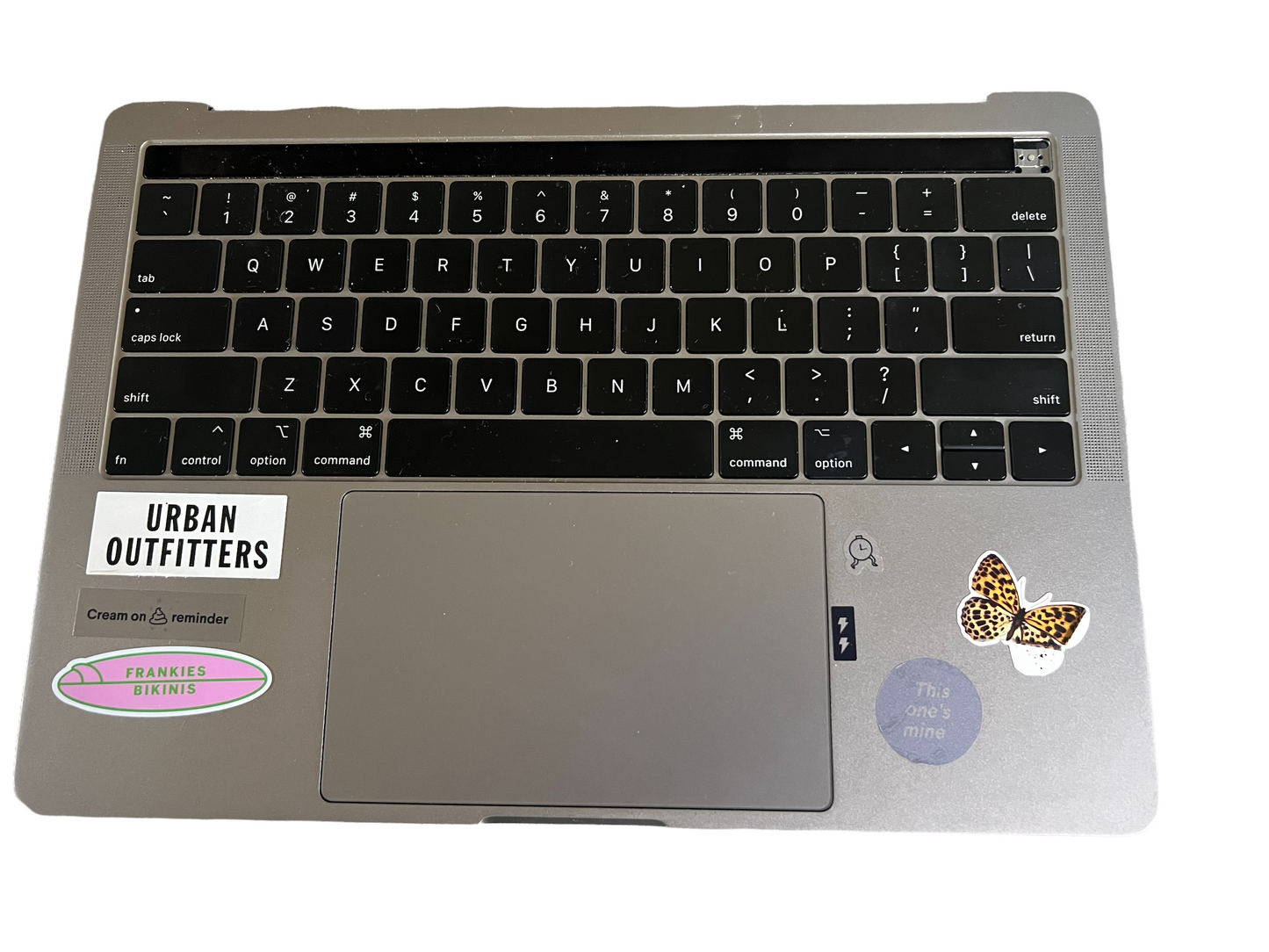Used Replacement 2019 Gray Apple MacBook Pro A1989 13.3 inch Top Case w/ Keyboard